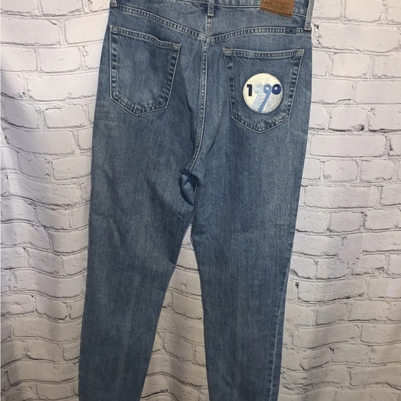 Lucky Brand 1990 Bridgette High Waist Embroidered Back Pocket Patch Retro Sz 29 - Picture 3 of 4